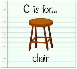Flashcard letter C is for chair