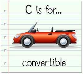 Flashcard letter C is for convertible