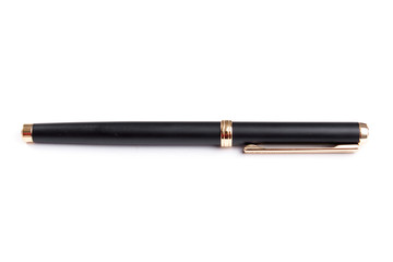 Black luxury pen mockup isolated on a white background. Nice pen