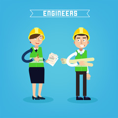 Construction Workers. Engineer and Project Manager. Construction Industry