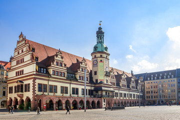 Fototapeta na wymiar Leipzig, Markt, Panorama 
