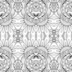Vector Seamless Abstract Black and White Tribal Pattern