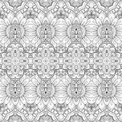 Vector Seamless Abstract Black and White Tribal Pattern