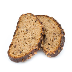 Rye bread isolated on white background.