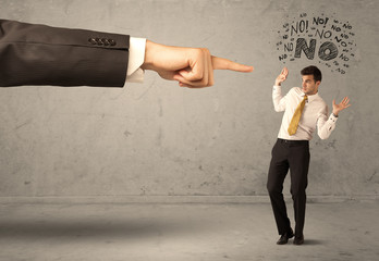 Boss hand guiding beginner salesman
