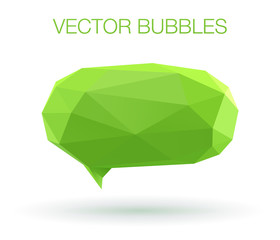 Geometric low poly green speech bubble