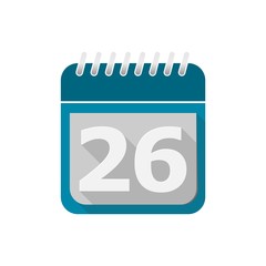 Blue Calendar Vector Icon - number 26