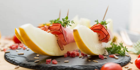 Melone mit Schinken