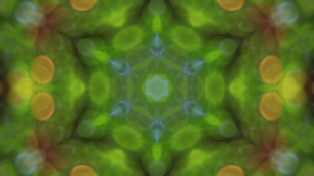 Amazing abstract kaleidoscopic colored pattern with six angle structure. Excellent animated floral background for design in full HD clip. Adorable hypnotic visuals for wonderful decorative intro.
