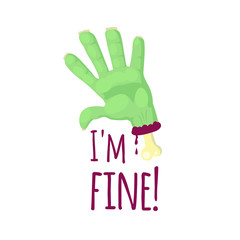 Zombie hand isolated on white background.