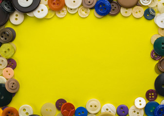 buttons on a yellow background
