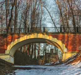 The bridge in the park of Sukhanovo estate near Moscow, Russia