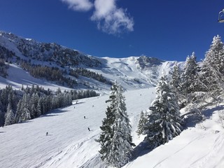 wintersport in den Alpen