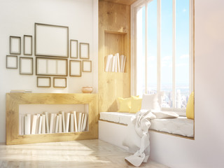 Windowsill seat and frames toning