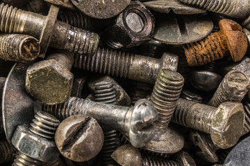 nuts and bolts closeup background texture