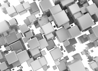 3D Cubes Chrome Digital Abstract Background