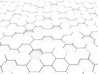 Fototapeta premium Hexagon pattern 3d white background 