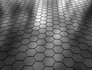 Abstract 3d rendering of hexagon futuristic surface