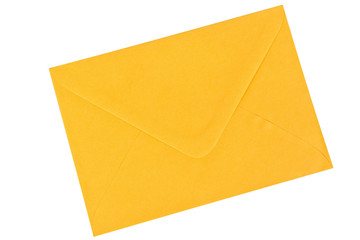 Yellow envelope on a white background