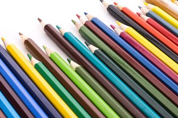 Fototapeta premium colored pencils on white background