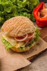 Homemade veggie burger