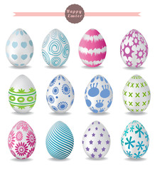 set of color easter eggs. vector illustration