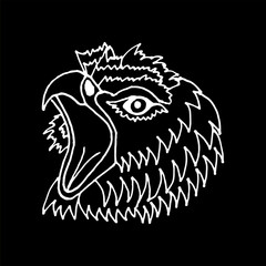 monochrome hand draw eagle's head 