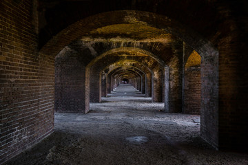 The crystal clear waters of the Gulf of Mexico surround Civil War Historic Fort Jefferson in the Dry Tortugas