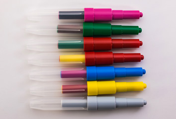 Fototapeta premium felt-tip pens on a white background