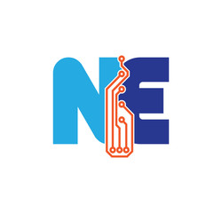 ne logotype simple tech