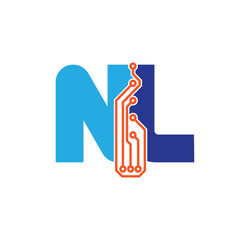 nl logotype simple tech