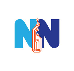 nn logotype simple tech
