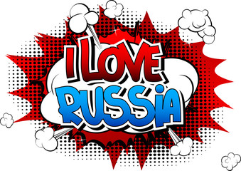 I Love Russia - Comic book style word.