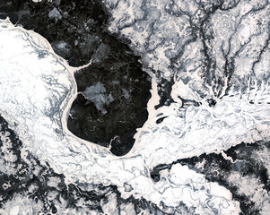 Ob river (winter) from Landsat satellite. Elements of this image furnished by NASA. © voran