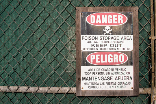 Keep off poison storage area
