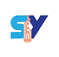 sy logotype simple tech