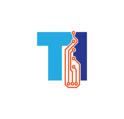 ti logotype simple tech
