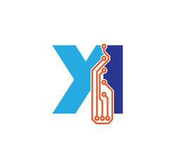 yi logotype simple tech