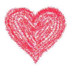 Obraz na płótnie Canvas Outline of a red painted heart shape