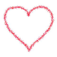 Outline of a red painted heart shape
