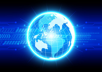 abstract  digital world technology concept. illustration vector