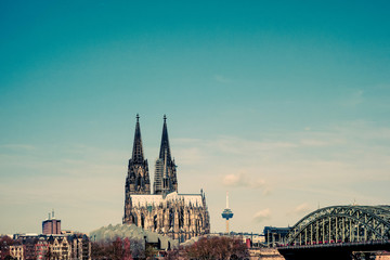 Naklejka premium view of Gothic Cathedral in Cologne, Germany