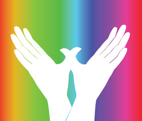 rainbow love sign background