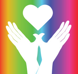 hands holding heart of love sign