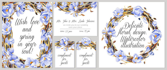 Set of templates for celebration, wedding.