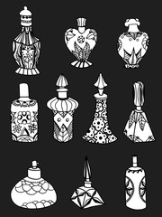 isolated perfume bottles