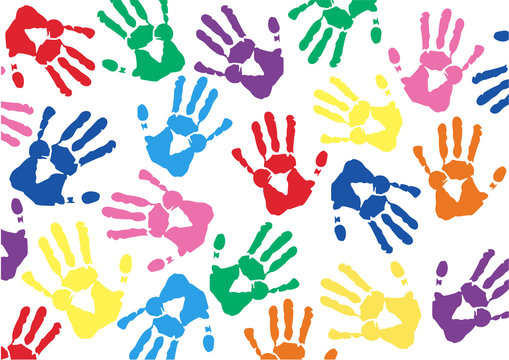 hands print background