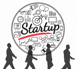 Silhouette people for Business start up.