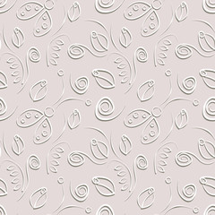 Seamless vector pattern with insect. Decorative gray background with ladybugs, roses and decorative elements. Series of Animals and Insects Seamless Patterns.