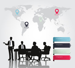 Business meeting with Modern infographic